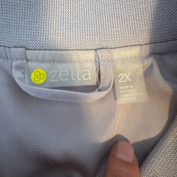 NWOT Zella Silver Gray Purple Bomber Athletic Jacket, Full Zip, Size 2x - Picture 3 of 6